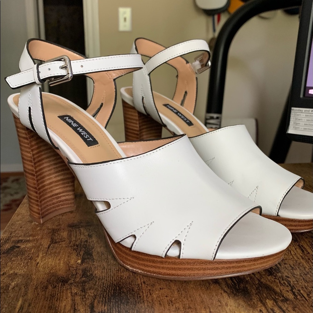 White Nine West Sandals